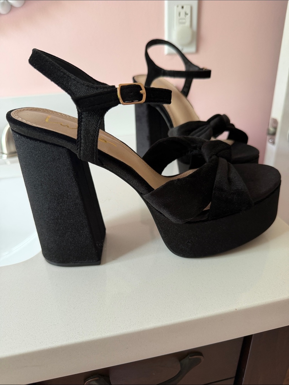 Lulu's Black Knotted Platform Slingback Sandals - Picture 2 of 6